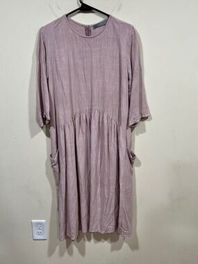 Solika dusty mauve pink Solika dress linen blend minimalist boho size XS women